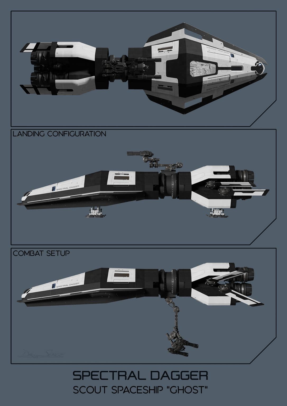 Vue additionnelle 1 de « Spectral Dagger » – Scout ship